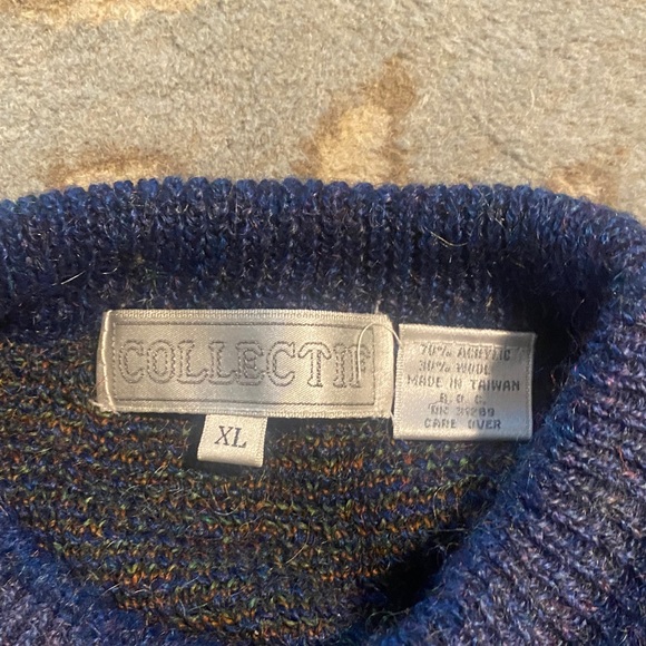 Vintage duck scene Men's Blue and Green Sweater Collectif  XL $80 - Picture 4 of 7